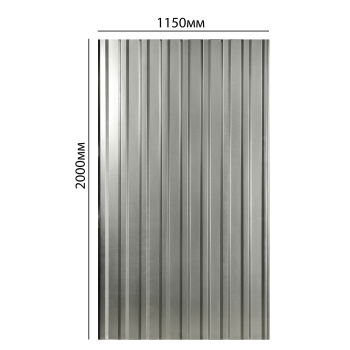 Профнастил МП-18, 1150х2000 мм, 0.45 мм, 2.3 м², серый Профнастил МП-18, 1150х2000 мм, 0.45 мм, 2.3 м², серый