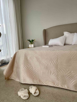 Покрывало 200х220см стеганое двухстороннее Bali светло-бежевый Belezza *1
