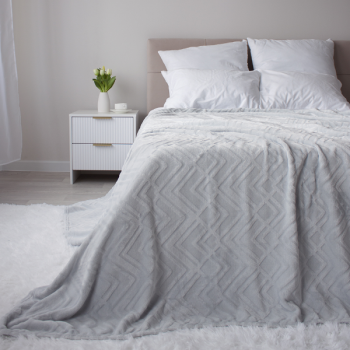 Плед 180*200см микрофибра Aspen Rimma светло-серый CASA CONFORTE *1