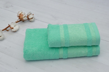Полотенце махровое 50*90см Лейла светло-зеленый 430г/м2 *5