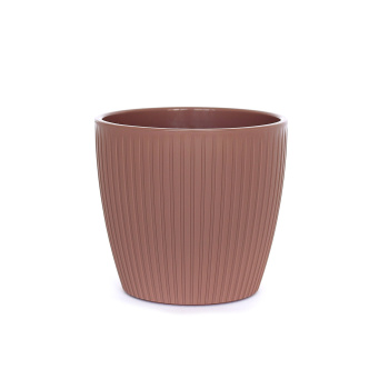 Кашпо пластм. "Эви" 1,5л d140мм выс.128мм Инжир AME-1,5-05 ("VipSet") *1/15