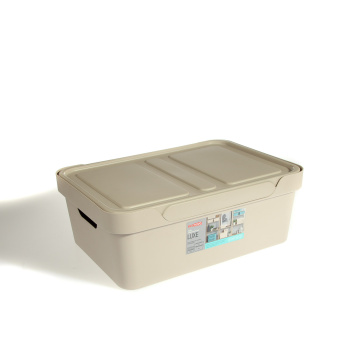 Контейнер д/хранения пластм. "Luxe"12,0л 380x276x140мм св.Бежевый арт.433205634 ("Бытпласт")*1/6