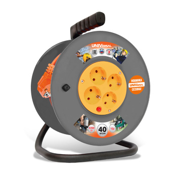 Удлинитель 4 розетки 20м с/з КАТУШКА ПВС 3*0,75мм2 6А Универсал ВЕМ-250 термо 9634151 *1