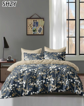 Постельное белье 1,5сп поплин на резинке Орхидея 6873, наволочки 70*70 - 2шт *1/4