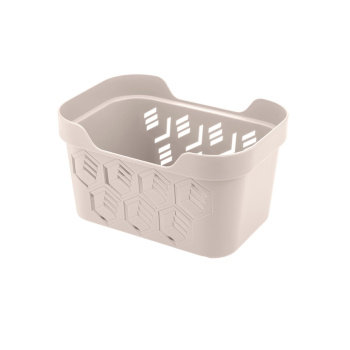 Корзина для хранения пластм. "Deluxe" 1.9л 189х132х110мм св.Бежевый арт.433280834 ("Бытпласт") *1/24