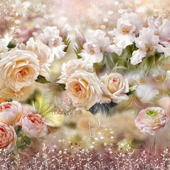 яяяФотообои глянц. "ЦВЕТОЧНЫЙ МОТИВ" 294*201 (г.Тула)   *1/10