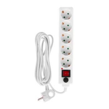 Сетевой фильтр 5 розеток 3м 16А ПВС 3x1 нагрузка 3500Вт белый Старт SP 5р3м *1/20