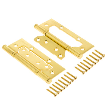 Петля без врезки 125*75*2,5мм ЗОЛОТО матовое GM (комплект 2шт.) AVERS *1/6/48