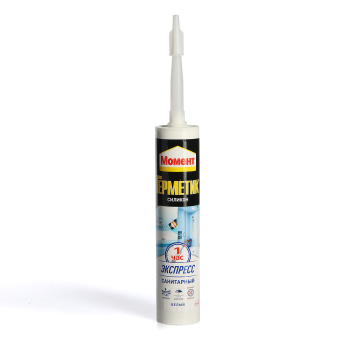 Герметик санитарный 280 мл Момент Экспресс, силиконовый, белый