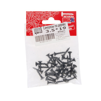 Саморезы по дереву BROZEX пакет 3,5*19 крупная резьба (40шт) *10/100