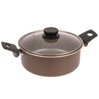 Кастрюля алюм.а/приг. Jarko "MERLETTO" 3,5л d22см Стек.кр. JMr-222-11  *1/4