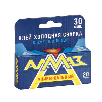 Клей холодная сварка Алмаз, универсальный, двухкомпонентный, 30 г
