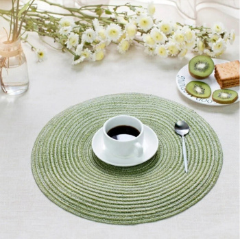 яяяСалфетка сервировочная "мат" полипроп. круглая d38см "Meadow" зел. арт.DM98110 "Domenik" *1/12/24